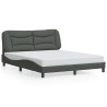 Cadre de lit sans matelas gris foncé 160x200 cm tissu 