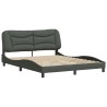 Cadre de lit sans matelas gris foncé 160x200 cm tissu 