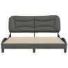 Cadre de lit sans matelas gris foncé 160x200 cm tissu 