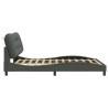Cadre de lit sans matelas gris foncé 160x200 cm tissu 