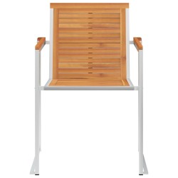 Chaises de jardin avec coussins lot de 2 Acacia solide et acier 