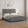 Cadre de lit sans matelas gris 160x200 cm similicuir 