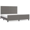 Cadre de lit sans matelas gris 160x200 cm similicuir 