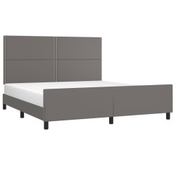 Cadre de lit sans matelas gris 160x200 cm similicuir 