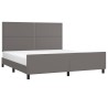 Cadre de lit sans matelas gris 160x200 cm similicuir 