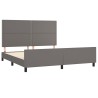 Cadre de lit sans matelas gris 160x200 cm similicuir 