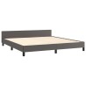 Cadre de lit sans matelas gris 160x200 cm similicuir 