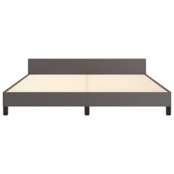 Cadre de lit sans matelas gris 160x200 cm similicuir 