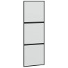 Porte coulissante kit quincaillerie noir 76x205 cm verre trempé 