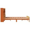 Lit bibliothèque sans matelas cire marron 120x190cm pin massif 