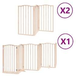 Barrière pour chien porte pliable 12 panneaux bois de peuplier 