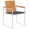 Chaises de jardin avec coussins lot de 2 Acacia solide et acier 