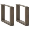 Pieds de table basse en U 2 pièces Acier naturel 30 x (30-31) cm Acier 