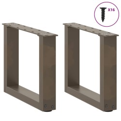 Pieds de table basse en U 2 pièces Acier naturel 30 x (30-31) cm Acier 