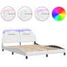 Cadre de lit avec LED sans matelas blanc 160x200 cm 