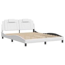 Cadre de lit avec LED sans matelas blanc 160x200 cm 