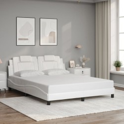 Cadre de lit avec LED sans matelas blanc 160x200 cm 