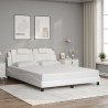Cadre de lit avec LED sans matelas blanc 160x200 cm 