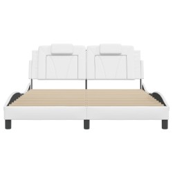 Cadre de lit avec LED sans matelas blanc 160x200 cm 