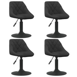 Chaises pivotantes à manger lot de 4 noir velours 