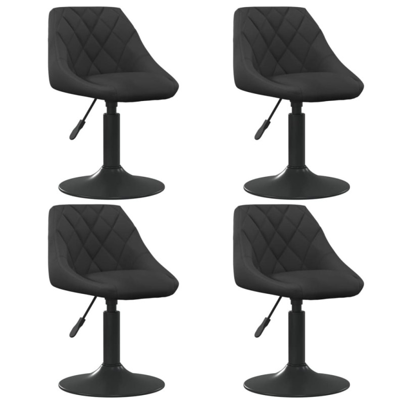 Chaises pivotantes à manger lot de 4 noir velours Chaises pivotantes à manger lot de 4 noir velours