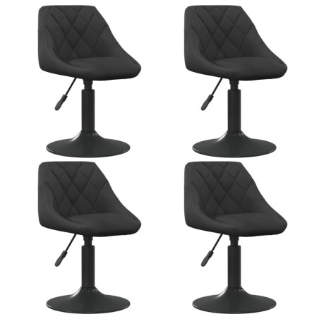 Chaises pivotantes à manger lot de 4 noir velours 