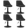 Chaises pivotantes à manger lot de 4 noir velours 