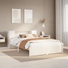 Lit bibliothèque sans matelas blanc 120x200 cm bois pin massif 