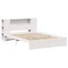 Lit bibliothèque sans matelas blanc 120x200 cm bois pin massif 