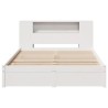 Lit bibliothèque sans matelas blanc 120x200 cm bois pin massif 