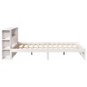 Lit bibliothèque sans matelas blanc 120x200 cm bois pin massif 