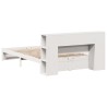 Lit bibliothèque sans matelas blanc 120x200 cm bois pin massif 