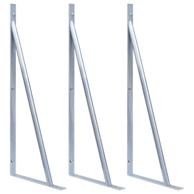 Supports pour poteau de clôture 3 pcs Acier galvanisé 