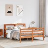 Cadre de lit sans matelas cire marron 160x200cm bois pin massif 