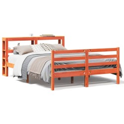 Cadre de lit sans matelas cire marron 160x200cm bois pin massif 
