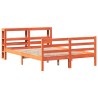 Cadre de lit sans matelas cire marron 160x200cm bois pin massif 