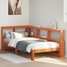 Lit bibliothèque sans matelas cire marron 75x190 cm pin massif 