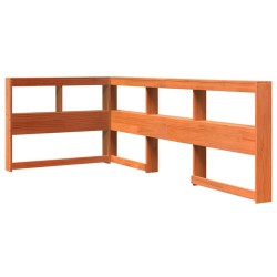 Lit bibliothèque sans matelas cire marron 75x190 cm pin massif 