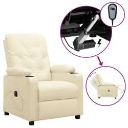 Fauteuil inclinable électrique Crème Similicuir 