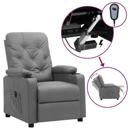 Fauteuil inclinable électrique Gris Similicuir 