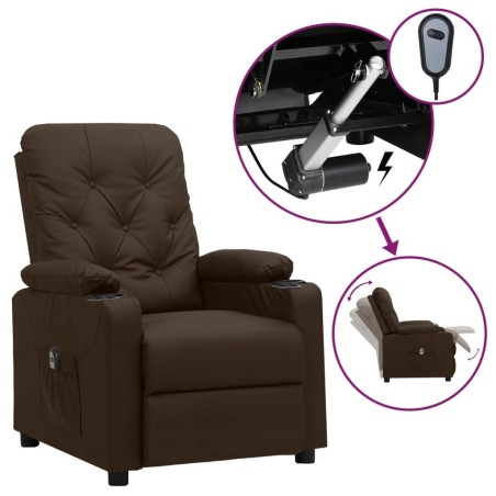 Fauteuil inclinable électrique Marron Similicuir 