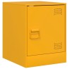 Table de chevet jaune moutarde 34,5x39x44 cm acier 