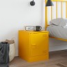 Table de chevet jaune moutarde 34,5x39x44 cm acier 