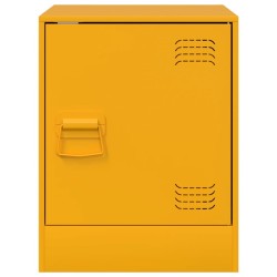 Table de chevet jaune moutarde 34,5x39x44 cm acier 
