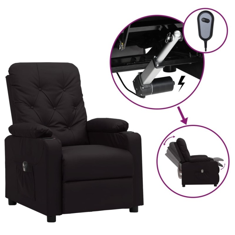 Fauteuil inclinable électrique Noir Similicuir 