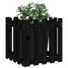 Jardinière avec design de clôture noir 50x50x50 cm pin massif 