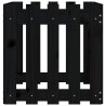 Jardinière avec design de clôture noir 50x50x50 cm pin massif 