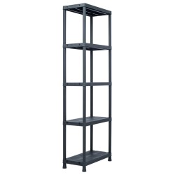 Étagères de rangement 5 pcs Noir 125 kg 60x30x180 cm Plastique 