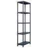 Étagères de rangement 5 pcs Noir 125 kg 60x30x180 cm Plastique 