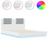 Cadre de lit avec LED sans matelas blanc 140x190 cm 